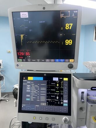 Anesthesia monitors, view 1