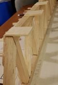 The Gusset plates were also added to the top of the joints and this helped to glue on the cross sections.