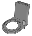 CAD design of cyclone sampler holder from front.