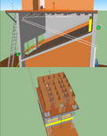 3D model of the composting toilet tower