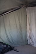 one room with curtains closed