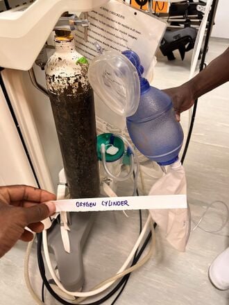 Oxygen cylinder, view 1
