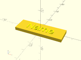 Nameplate designed in FreeSCAD