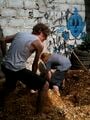 Fig. 3: Robert and Zach working hard