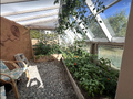 Hanging tomatoes, basil, cucumbers, pepers, marigolds
