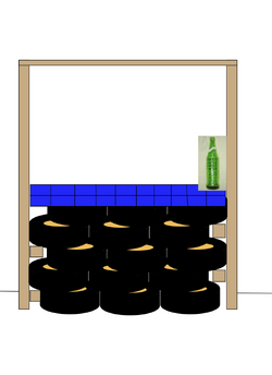 Earthship Pony Wall with Bar Top, Adobe Illustrator Design by Jesse Brown