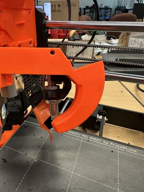Front View of PINDA sensor attached to Greenboy 3d fan duct.