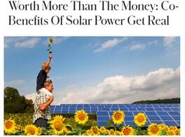 Worth More Than The Money: Co-Benefits Of Solar Power Get Real