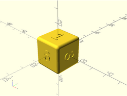 OpenSCAD View of Educational Project - Customizable Dice