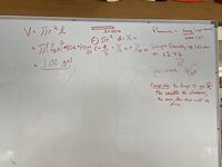 Image of a volume calculation. This involved inputting the radius and length of tubing to determine output in gallons.
