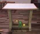 pedal desk Benches that meet the students seating needs in an outdoor classroom environment.
