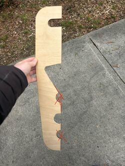 First panel cut out with annotations for redesigning