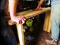 imagen 1e: construyendo el molde de madera para la estufa