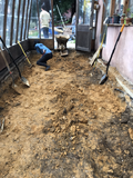 The clay under the old gravel.