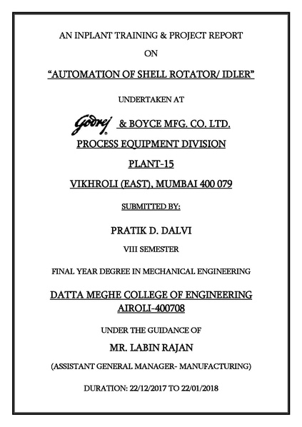 File:Design and Fabrication of Automation system for setting the span of bundles on Rotators Idlers to reduce Cycle time, Cost, Human Fatigue and Value Analysis.pdf