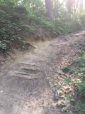 An eroded section of trail.