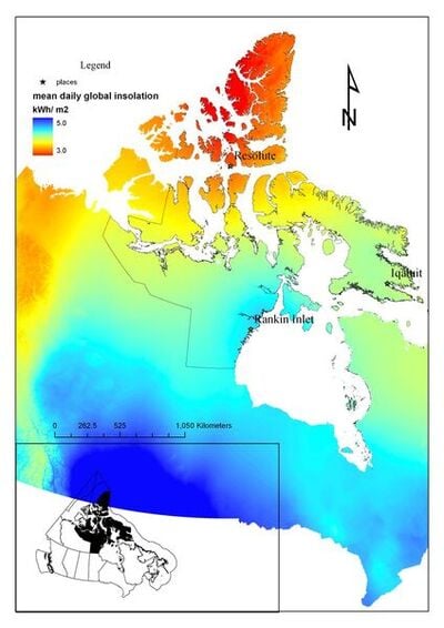 Solar potential in Nunavut