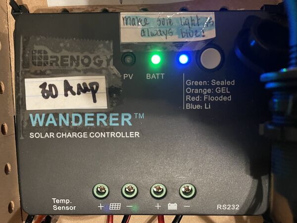 Image 9. First insert the battery wires into the charge controller. Once inserted, use a screw driver to screw down the clamp onto the wires to secure them. Then follow these steps again for the panel wires.