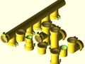 OpenSCAD pipe/round duct fittings library. Parametric
