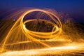 Someone spinning with a sparkler.