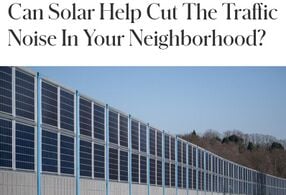 Can Solar Help Cut The Traffic Noise In Your Neighborhood?