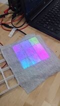The final product, in small-scale. This is what we expect our flexible LED wall to look like at the end