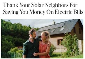Thank Your Solar Neighbors For Saving You Money On Electric Bills