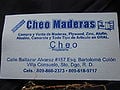 Address and contact information for Cheo Maderas