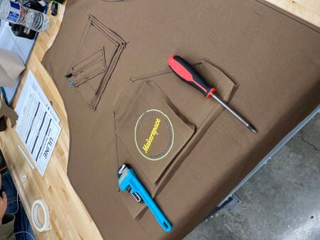 Our second prototype apron with functional pockets.