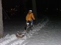 Bike snow plow: A retractable snow plow for a bike.