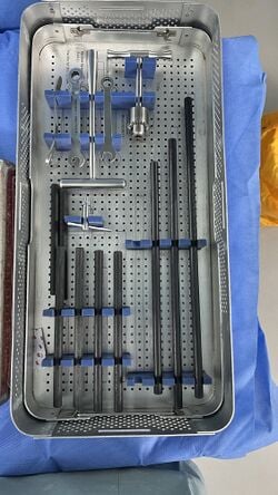 Orthopedic intramedullary nail extraction and instrument set, view 2