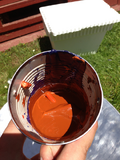 Melt the wax until it is nearly all liquid.