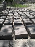 Fig 1b: Our beautiful adobe bricks, in the initial drying stage.