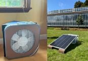 DIY Solar Power Box Fan Air Filter The DIY solar power box fan is a replicable ail filtration unit that utilizes a solar charged battery for power.
