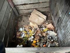 First bin in the CCAT 3-bin compost system. Here the decomposition process for whole organic material begins.