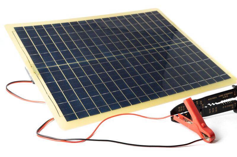 File:To Catch the Sun Ecoworthy 20W panel with wire stripped.jpg