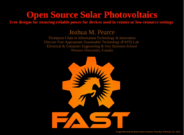 Open source solar photovoltaics for ensuring power in remote and low-resource settings