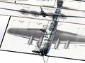Spline outlines on right and top views.