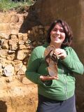 Jamila's shoe disappeared into a massive pile of dirt excavated for the retaining wall. She uncovered it a few weeks later. Good as new!