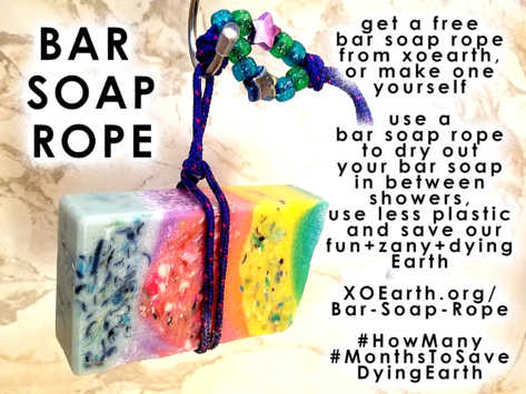 The BAR SOAP ROPE makes the soap easier to hold on to while bathing too. The ‘rope’ around the soap can also be used as a little scrubber or for lightly exfoliating your skin when you want to.