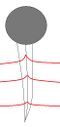 Fig. 3: The delta tail formed by a solid particle in the matrix.