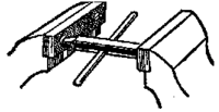 Fig. 12 - How the setscrews holding the hardened steel jaws on parallel-jaw vises can be removed with the help of a small improvised screwdriver.