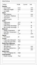 Fig 9: Printer parameter recommendations in Cura