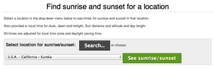 Figure-12: A website that can help you calculate the amount of sunlight a location receives.