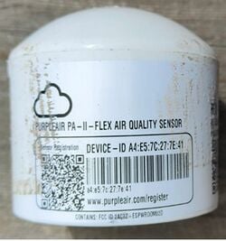 Fig 3. Picture of the device id of the Purple Air sensor