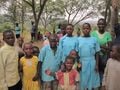 Children attending a camp held in Uganda.