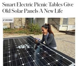 Smart Electric Picnic Tables Give Old Solar Panels A New Life