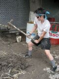 Fig 2: "Cutting" the mix of earth