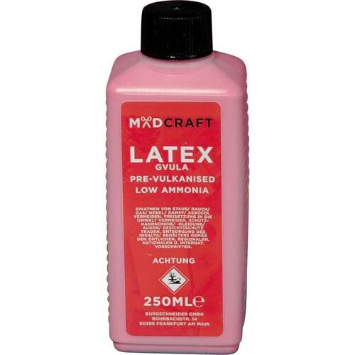 Red liquid latex used to simulate blood and vascular tissue in low-cost surgical models.
