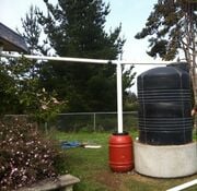 Rainwater Catchment A rainwater catchment system to support the garden and edible landscaping.